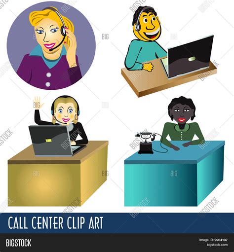 Call Center Clip Art Vector & Photo (Free Trial) | Bigstock