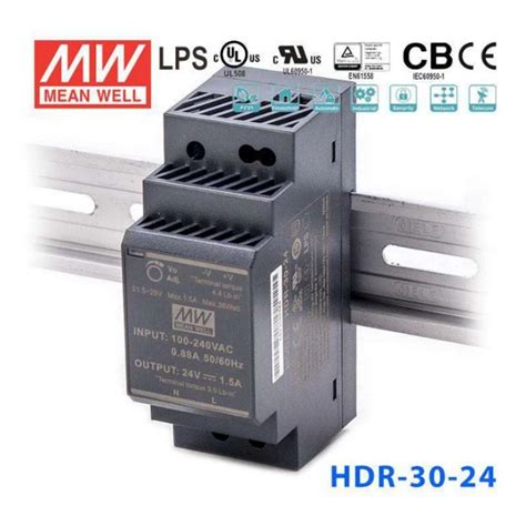 HDR 30 24 Mean Well SMPS 24V 1 5A 36W Din Rail Metal Power Supply Buy