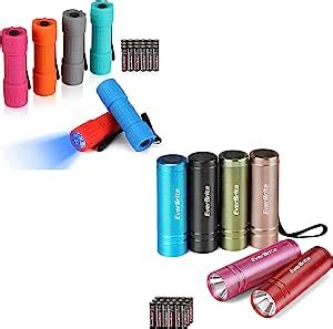 EverBrite 6 Pack Black Light Flashlight And 6 Pack Mini LED Flashlight