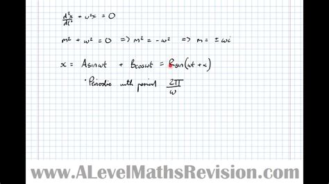 Intro To Simple Harmonic Motion S O D E S Year 2 Further Pure Core