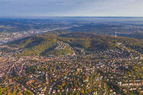 Germany Baden Wuerttemberg Aerial View Of Stuttgart Stock Photo