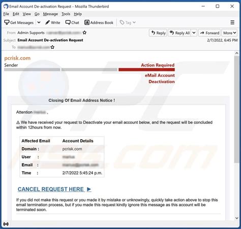 Closing Of Email Address Notice Email Scam Removal And Recovery Steps