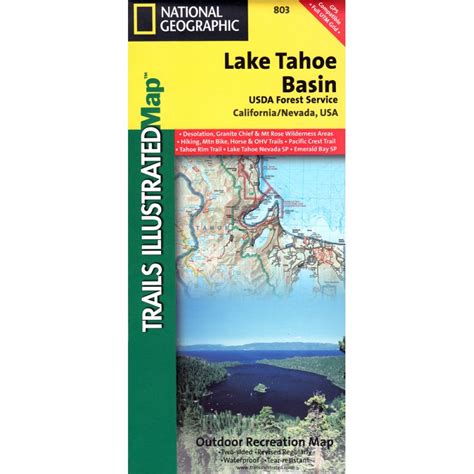 Lake Tahoe Basin Wanderkarte Von Ng Landkartenschroppde Online Shop