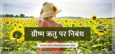 ग्रीष्म ऋतु पर निबंध Essay On Summer Season In Hindi