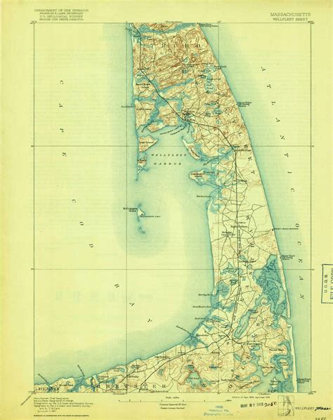 Wellfleet Massachusetts 1893 1918 Usgs Old Topo Map Reprint 15x15 Ma