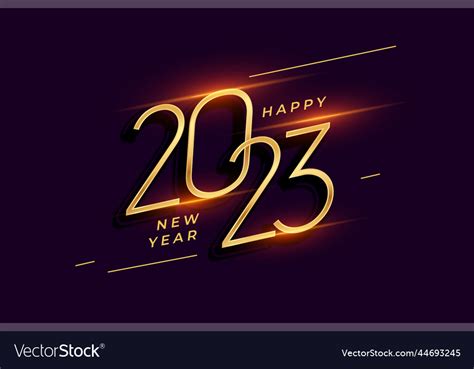 Golden 2023 lettering for new year eve wallpaper Vector Image