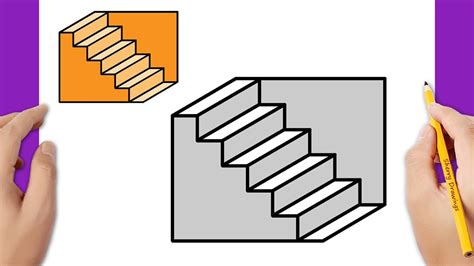 How To Draw Schroeder Stairs Schröder S Stairs How To Draw 3d Stairs Optical Illusion Youtube