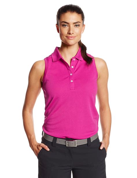 Callaway Womens Sleeveless Golf Polo Shirts With Ribbed Collar