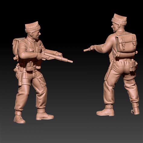 3D Printable Ww2 Commandos In Wool Hat Free Sample By Kozak Miniatures