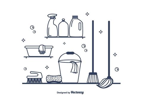cleaning vector art icons  graphics