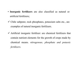 Classification of fertilizers | PPT