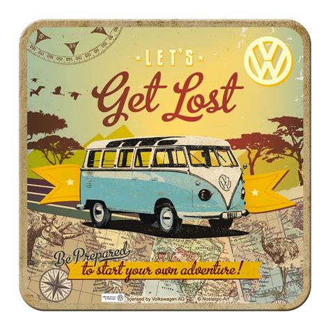 Nostalgic Art Metal Coaster VW Camper Van Let S Get Lost Gifts From