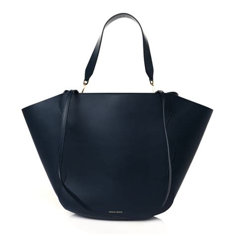 MANSUR GAVRIEL Calfskin Mini Ocean Tote Blue 1091040 FASHIONPHILE