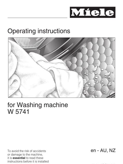 Miele Washing Machine W5741 Manual | PDF | Washing Machine | Laundry