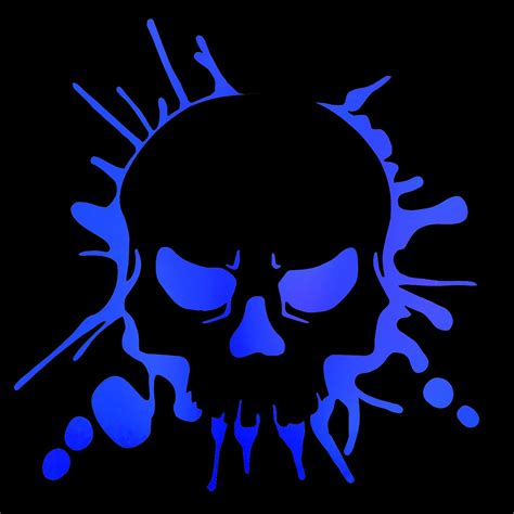 Skull Splat Sticker Splash Skull Decal Choose Color And Size Ebay