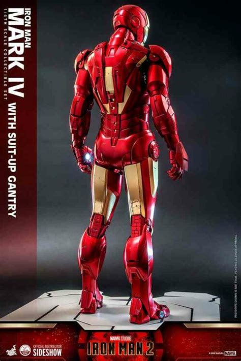 Mark Iv Hot Toys Iron Man 2 Action Figure 1 4 Suit Up Gantry