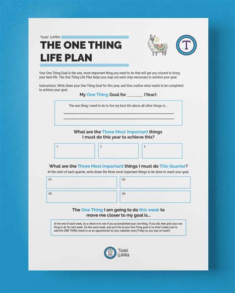 How To Make A Life Plan That Works Worksheet Template Tomi Llama