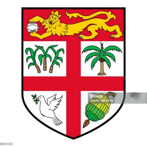 Republic Of Fiji National Coat Of Arms Stock Illustration - Download ...