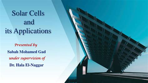 SOLUTION: Solar cells and its applications - Studypool