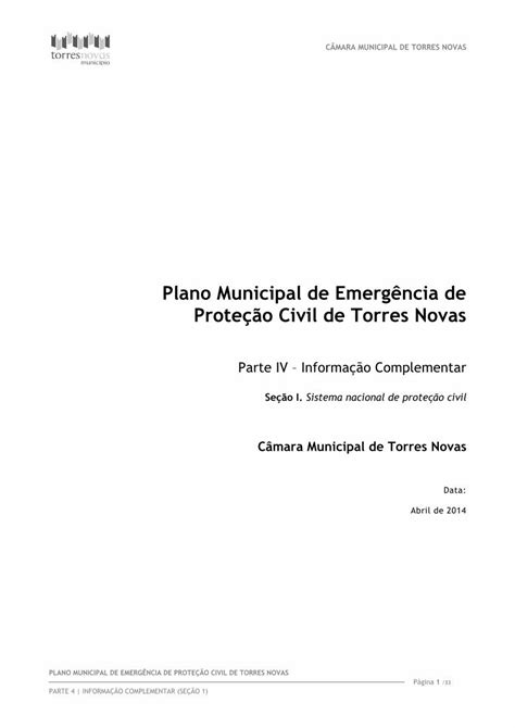 Pdf Plano Municipal De Emergência De Proteção Civil De Planos Prociv Pt Documents