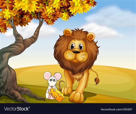 A lion and mouse Royalty Free Vector Image - VectorStock