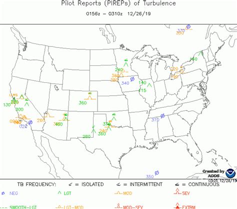 US Turbulence Forecast Map