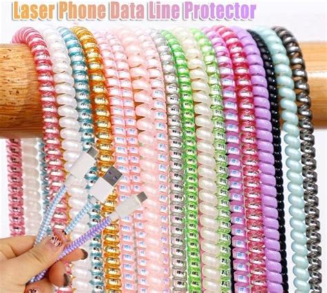 colorful laser phone data  protector cover tpu spiral usb