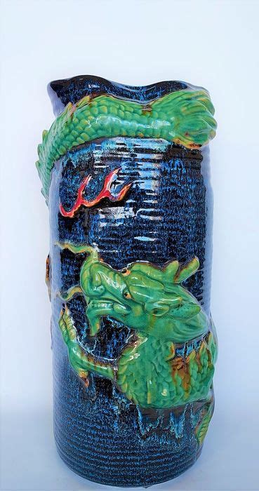 Vase Dragon Haut Relief En C Ramique Chinoise Catawiki