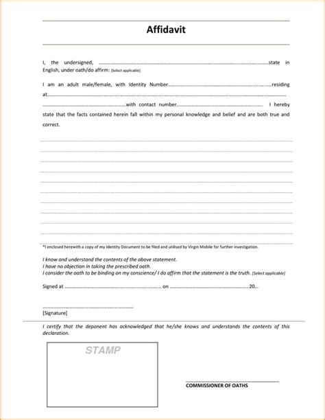 Saps Blank Affidavit Form Forms Ndkxoa Resume Examples Affidavitform Net