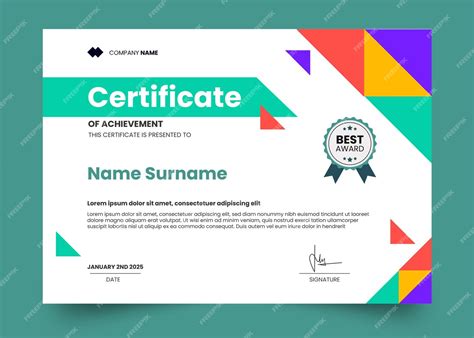 Premium Psd Modern And Simple Certificate Design Template