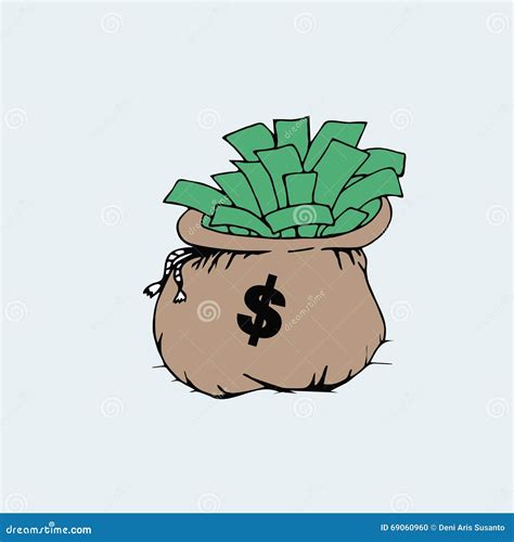 Open Money Bag Cartoon