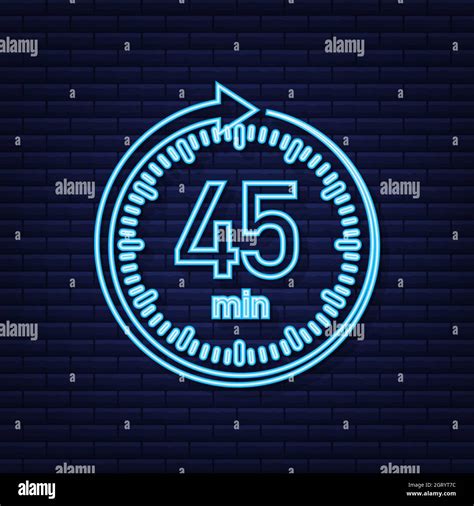 The Minutes Stopwatch Vector Neon Icon Stopwatch Icon In Flat