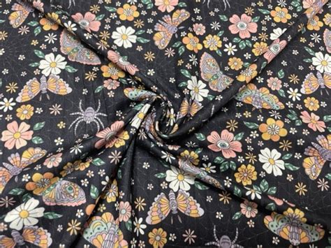 X Rib Spooky Boho Butterfly Floral Dbp Knit Print Double Brushed