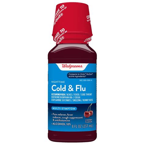 Walgreens Cold And Flu Nighttime Cherry Walgreens