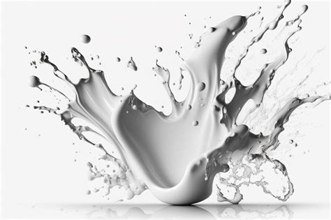 Premium Photo | Milk splash on white background