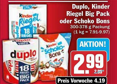 Duplo Kinder Riegel Big Pack Oder Schoko Bons Angebot Bei AEZ