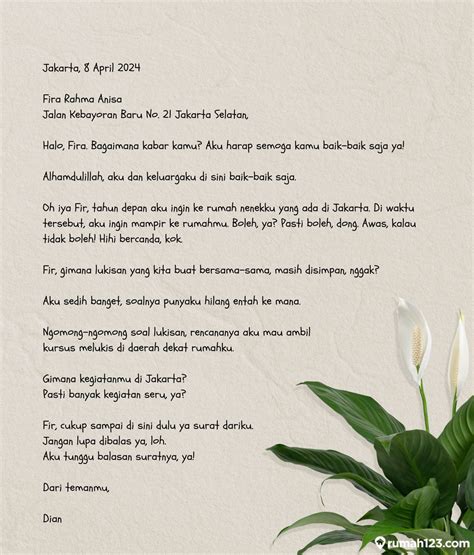 cara membuat surat pribadi untuk sahabat 8