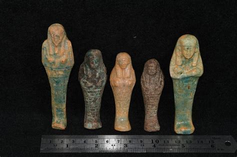 set  ancient egyptian shabti statuette figure rare