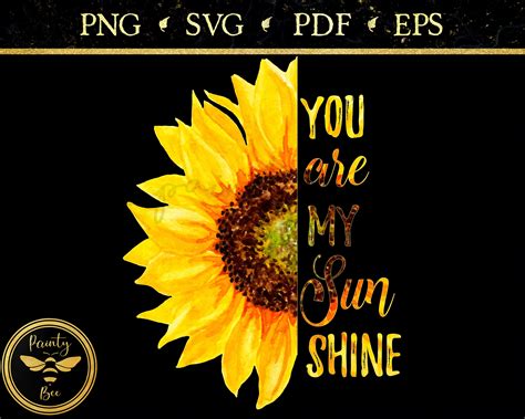 Sunflower You Are My Sunshine SVG Inspirational Quote | Etsy