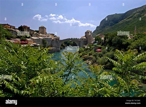 The Stari Most Old Bridge Of Mostar Bosnia And Herzegowina Stock