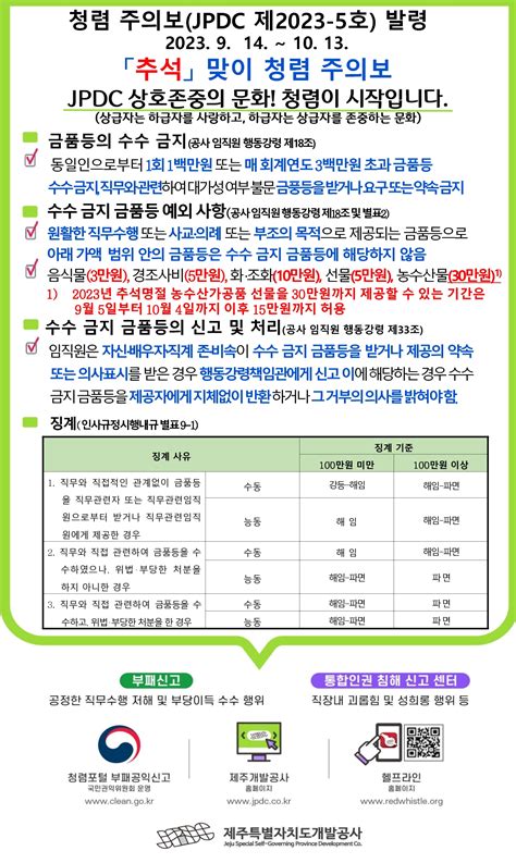 윤리and준법경영 윤리경영 윤리자료실 청렴주의보jpdc 제2023 5호 제주특별자치도개발공사