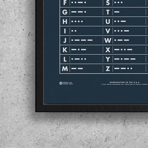 Morse Code Alphabet Wall Art Printable Morse Code Chart Etsy