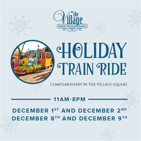 COMPLIMENTARY TRAIN RIDE – Village Square | The Village at Pacific ...