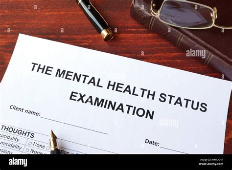 The Mental Health Status Examination Mse Form On A Surface Stock