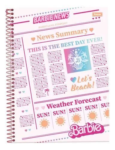 Cuaderno Barbie De 80 Hojas Para 1 Asignatura Escolar Femenina Color