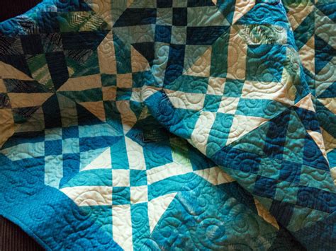 Anitas Arrowhead Quilt In Colors Of Teal Turquoise And Green The