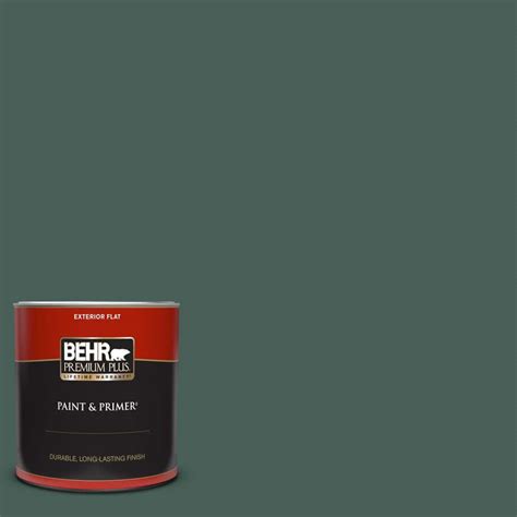 BEHR PREMIUM PLUS 1 Qt M440 7 Rainforest Flat Exterior Paint Primer