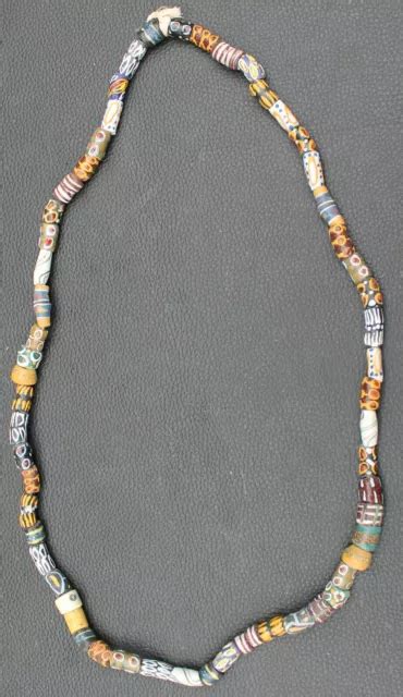 ANCIEN COLLIER AFRICAIN Perles Krobo Du Ghana Pate De Verre Murano EUR