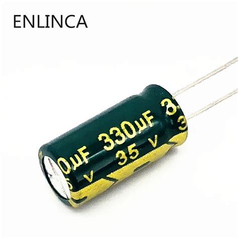 50pcs Lot T26 35v 330uf Aluminum Electrolytic Capacitor Size 8 16mm 330uf35v In Capacitors From