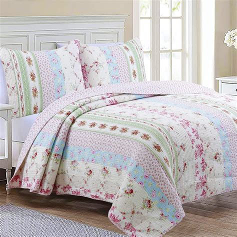 Amazon Cozy Line Home Fashions Real Patchwork Wild Rose Floral